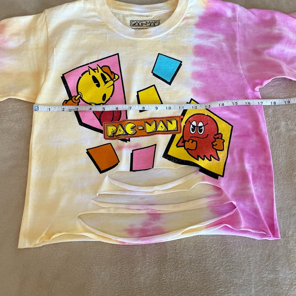 PAC Man C-Life Tie Dye Crop T-Shirt - Size S - Picture 8 of 10